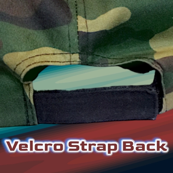 New Distressed Camouflage Denim Strap Back Dad Hat | Patriotic Patch | Unbranded - Picture 14 of 16